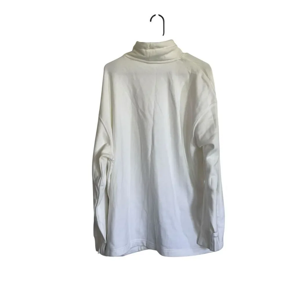 New Nike Women White Sportswear Club Fleece Oversized Mock Neck Sweatshirt Large